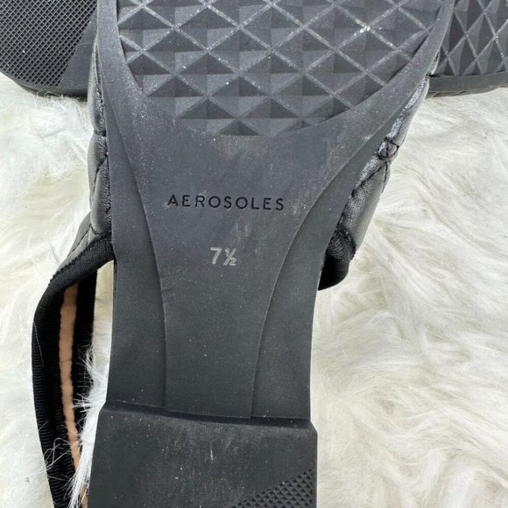 Aerosoles Catarina Quilted Slingback Flat in Black Quilted Leather - Picture 7 of 8